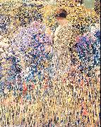 Frieseke, Frederick Carl Lady in a Garden painting